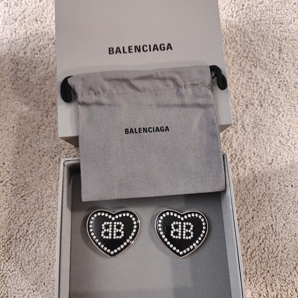 Balenciaga Crush Embellished Brass Earrings